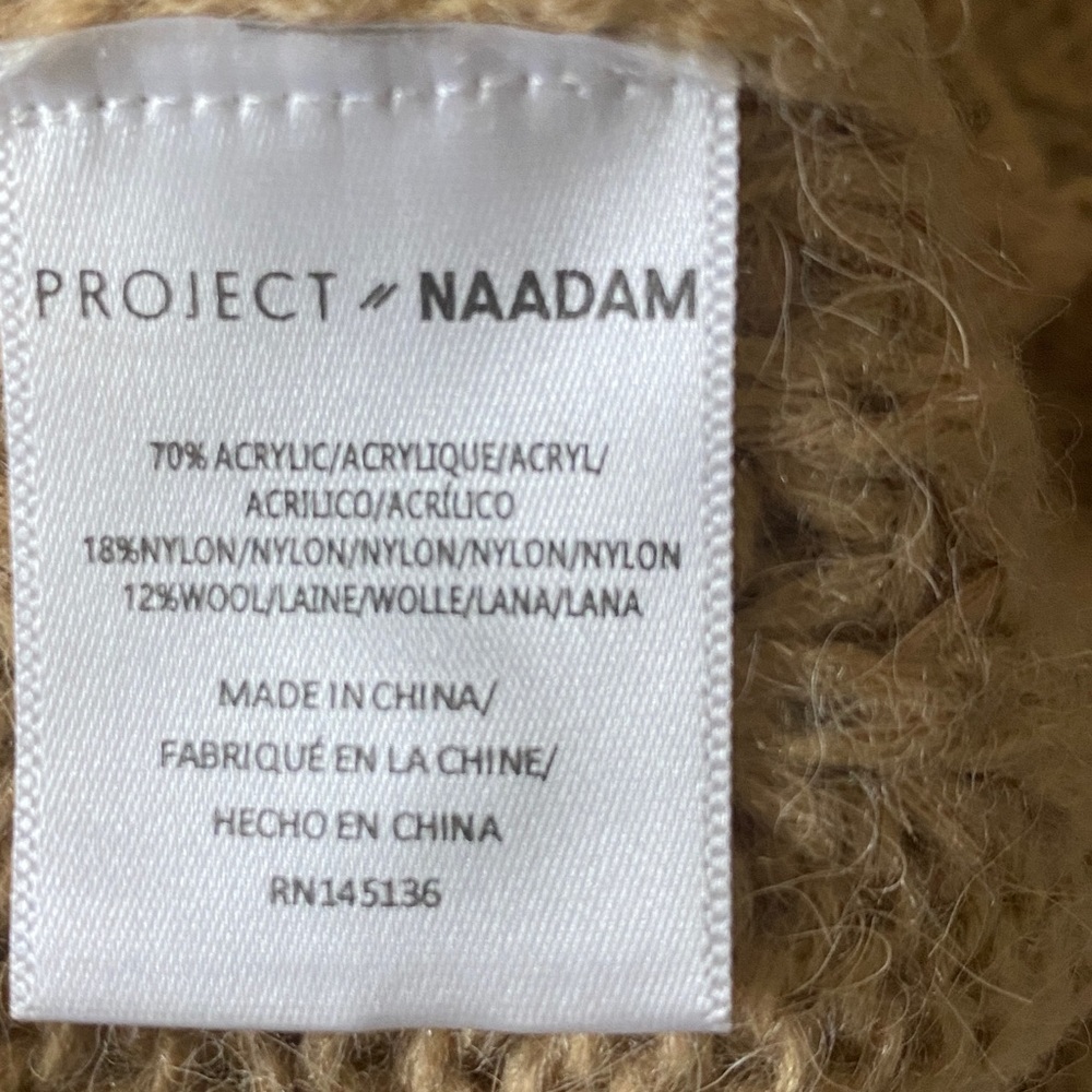 NWT Anthropologie Project Naadam camel poncho sweater, short (high-low) - Picture 4 of 4